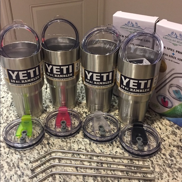 Yeti Other 4 Yeti Ramblers 4 Spill Proof Lids 4 Straws Poshmark Yeti Other 4 Yeti Ramblers 4 Spill Proof Lids 4 Straws Poshmark